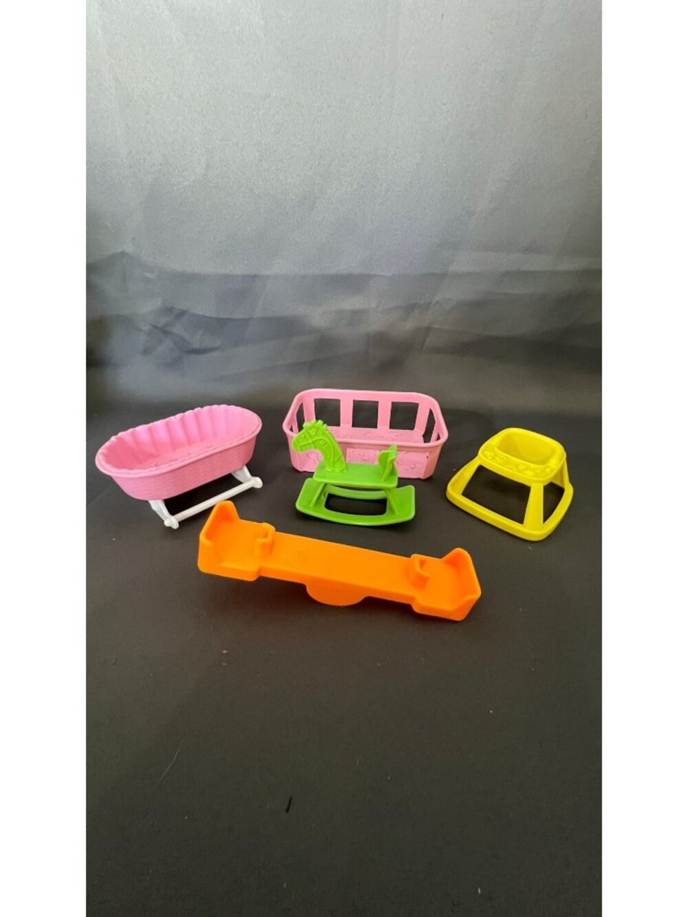 Barbie Dollhouse Accessory Lot Crib Rocking Horse High Chair